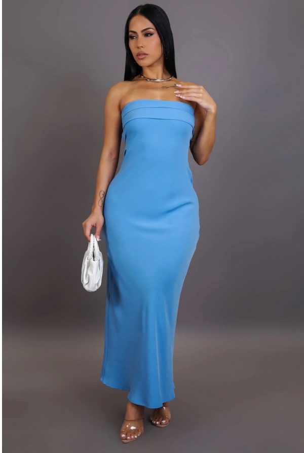 Midi Dress-Blue