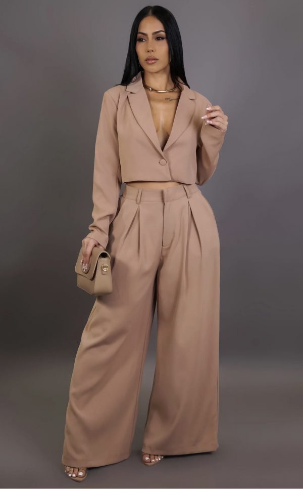 HEAVEN AND EARTH TWO PIECE PANT SET -NUDE