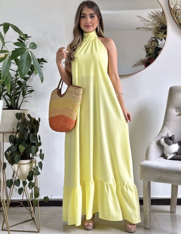 MAXI DRESS CASUAL -YELLOW,CAMEL,BLACK