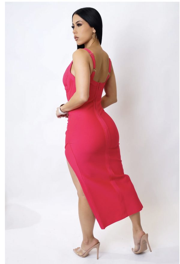 RUMOR HAS IT MIDI DRESS-PINK - Image 2