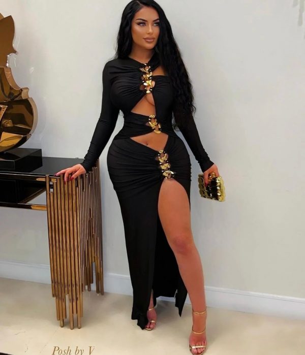 In my shell maxi dress - black
