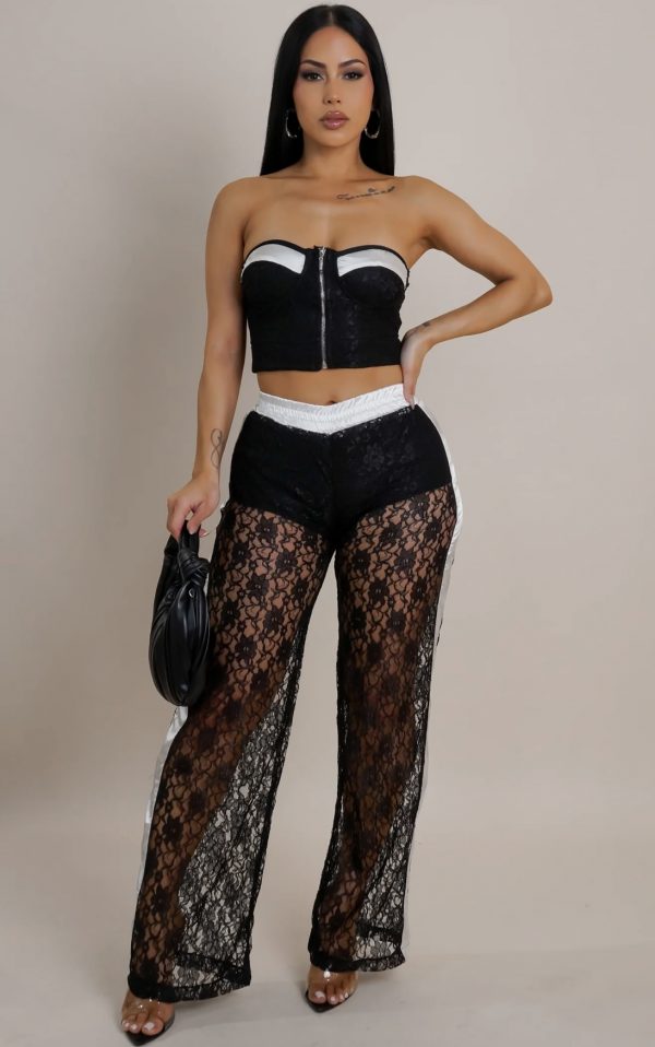 Playing games pant set - black